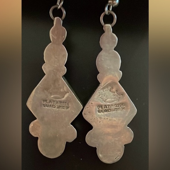 Wow what a find!  Plated 925 Guadalupe Mexico. Beautiful Earrings - Picture 3 of 4
